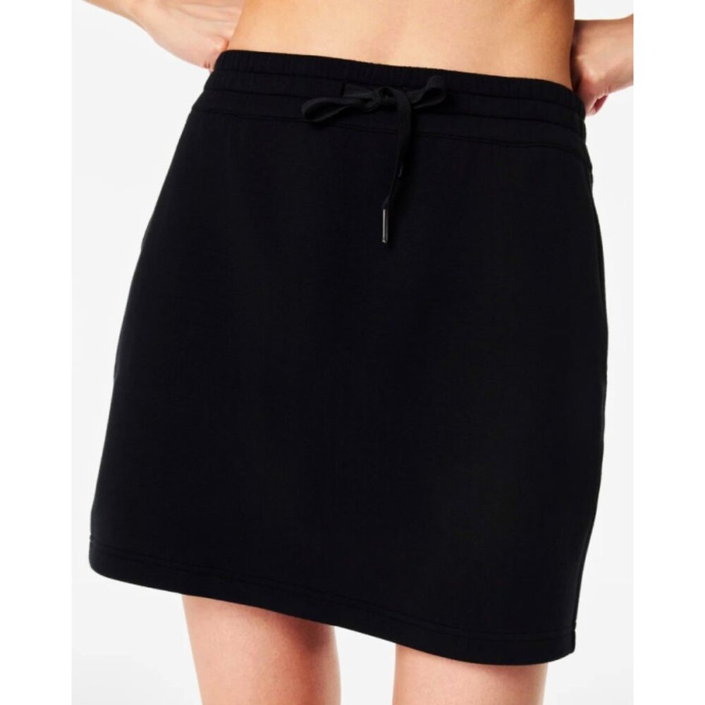 Spanx AirEssentials Mini Skort Black Booty Boost High-Waist Sweats Jogger Skirt